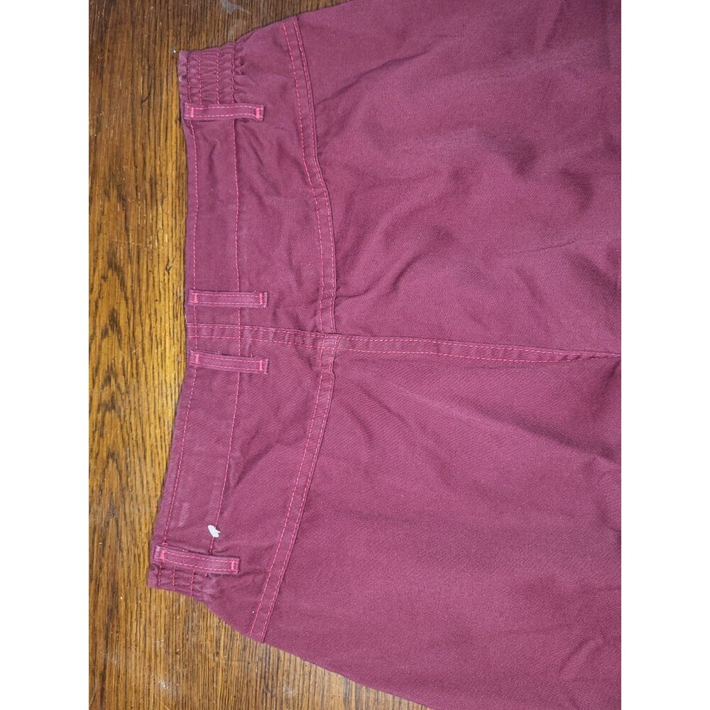Vtg 80s Lee High Waisted Pants Trousers Burgundy NWT Deadstock Made USA 16 M Mom - Picture 5 of 7